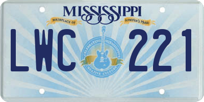 MS license plate LWC221