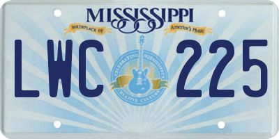 MS license plate LWC225