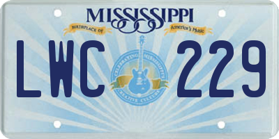 MS license plate LWC229