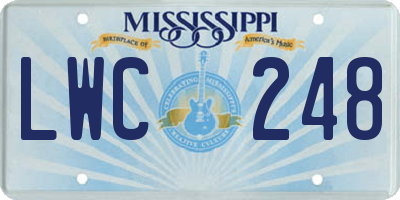 MS license plate LWC248