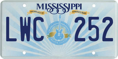 MS license plate LWC252