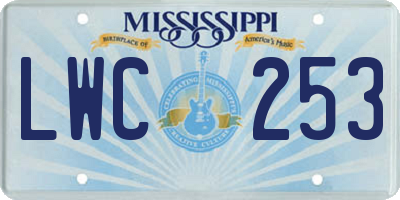 MS license plate LWC253