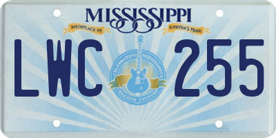 MS license plate LWC255