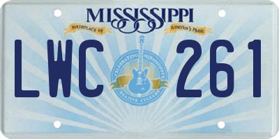 MS license plate LWC261