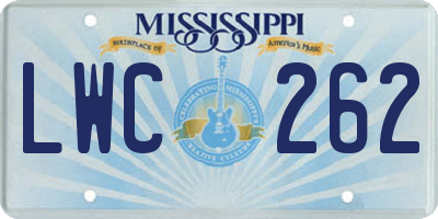 MS license plate LWC262