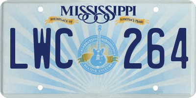 MS license plate LWC264