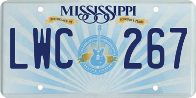 MS license plate LWC267