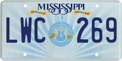 MS license plate LWC269