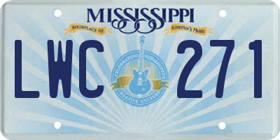 MS license plate LWC271