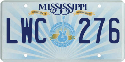 MS license plate LWC276