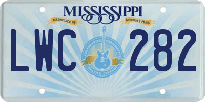 MS license plate LWC282