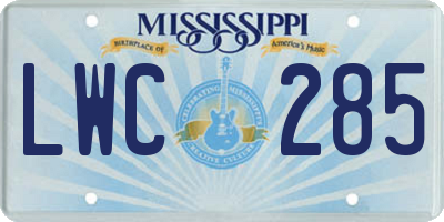 MS license plate LWC285