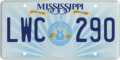 MS license plate LWC290