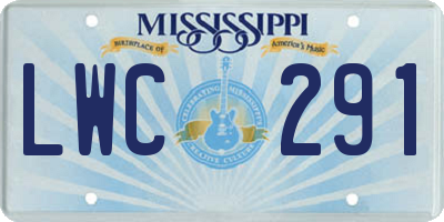MS license plate LWC291