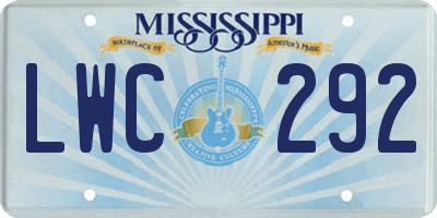 MS license plate LWC292