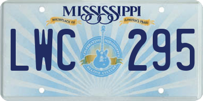 MS license plate LWC295