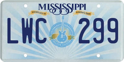 MS license plate LWC299