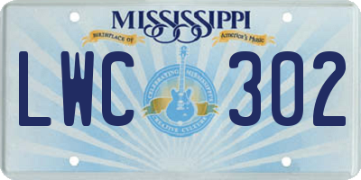MS license plate LWC302