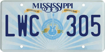 MS license plate LWC305