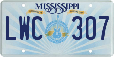 MS license plate LWC307