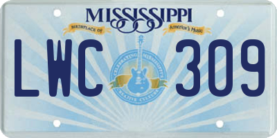 MS license plate LWC309