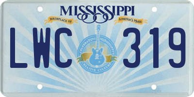 MS license plate LWC319