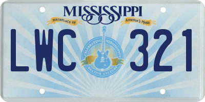 MS license plate LWC321