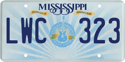 MS license plate LWC323