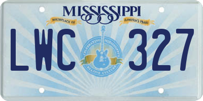 MS license plate LWC327