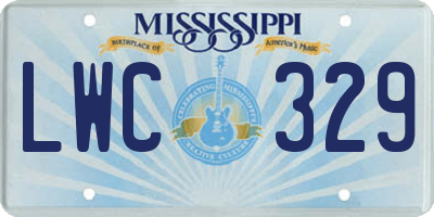 MS license plate LWC329
