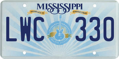 MS license plate LWC330