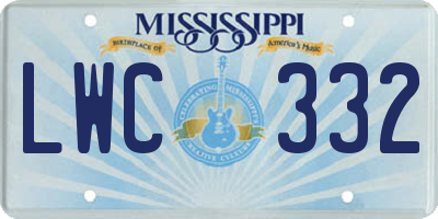 MS license plate LWC332