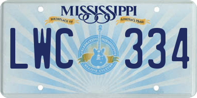 MS license plate LWC334