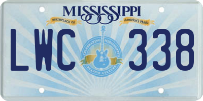 MS license plate LWC338
