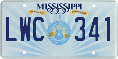 MS license plate LWC341