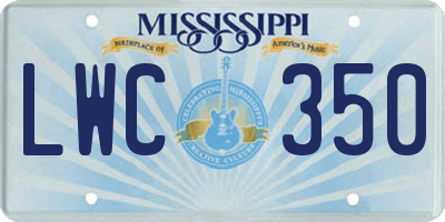 MS license plate LWC350