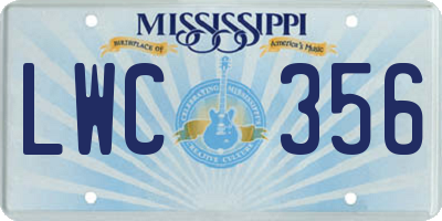 MS license plate LWC356
