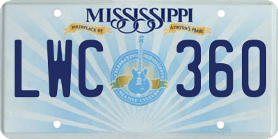 MS license plate LWC360