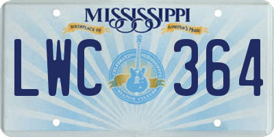 MS license plate LWC364