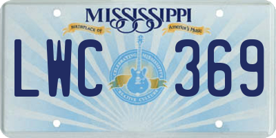 MS license plate LWC369