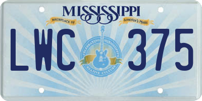 MS license plate LWC375