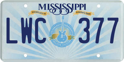 MS license plate LWC377