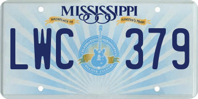 MS license plate LWC379