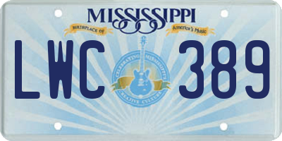 MS license plate LWC389