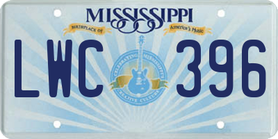 MS license plate LWC396