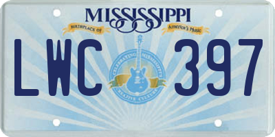 MS license plate LWC397