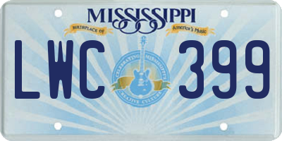 MS license plate LWC399