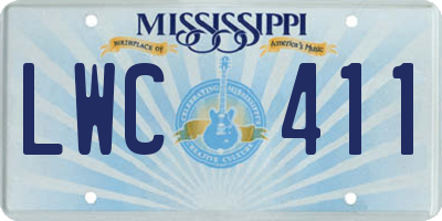 MS license plate LWC411