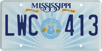 MS license plate LWC413