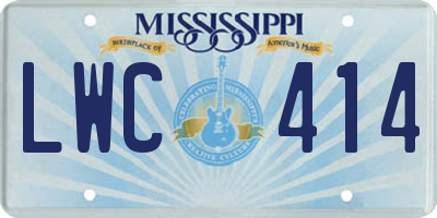 MS license plate LWC414